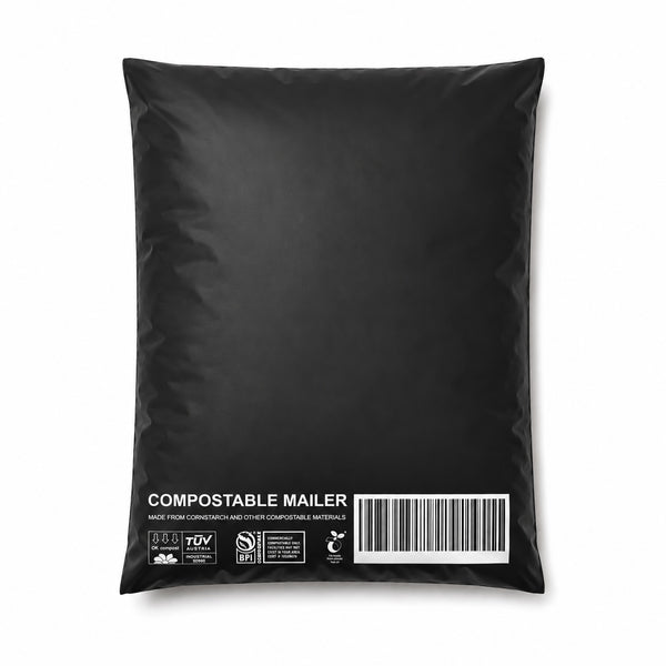 BLACK COMPOSTABLE COURIER SATCHELS (3PL/INDUSTRIAL) - COMMERCIALLY COMPOSTABLE - NEW