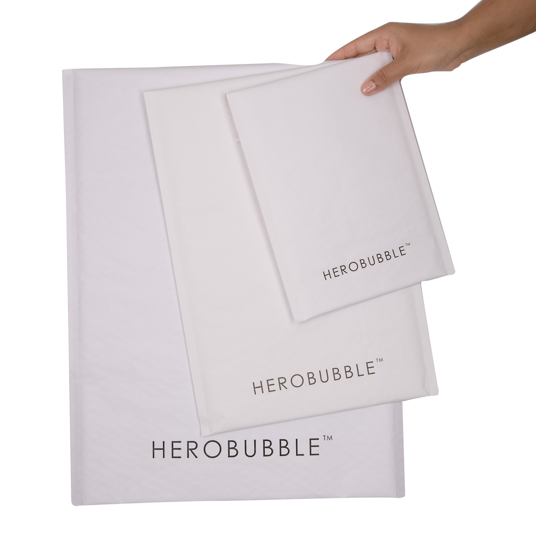 White Compostable HEROBUBBLE Mailer